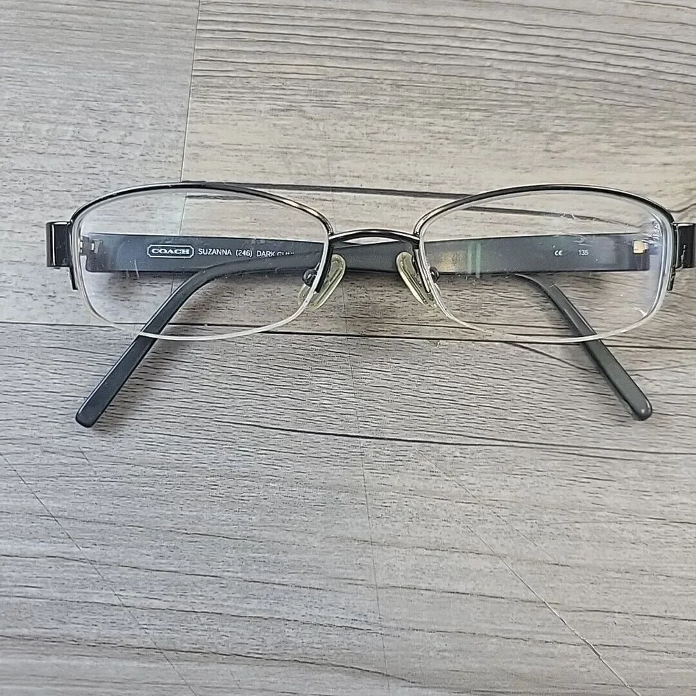 Coach SUZANNA 246 Dark Gunmetal Half‎ Rim 50-17-135 Eyeglasses FRAMES ONLY